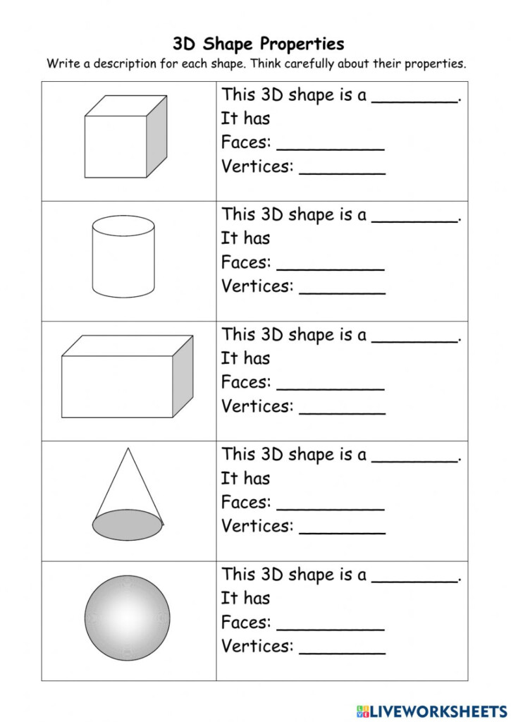 3D Shapes Properties Activity