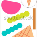 Cut Paste Worksheet Ice Cream Stock Vector Royalty Free 753540427