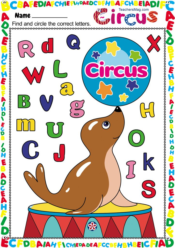Free Printable Circus Worksheets TeachersMag ShapesWorksheets