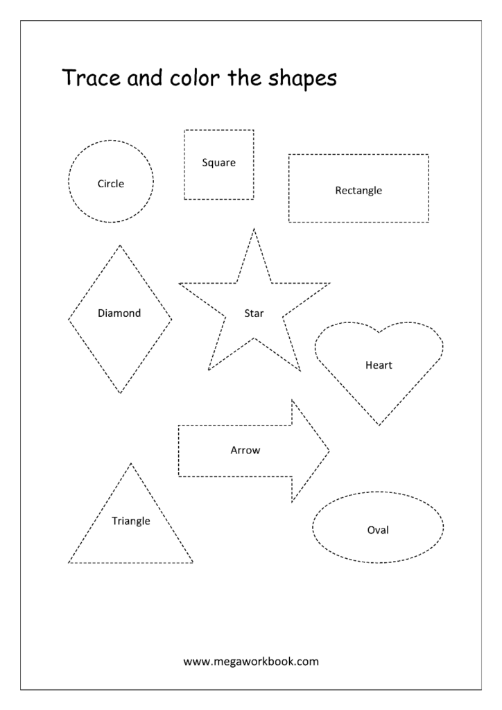 Free Printable Shapes Worksheets Tracing Simple Shapes Pre Writing 