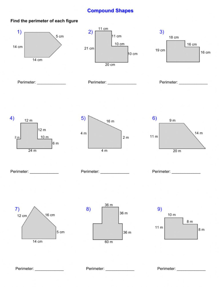 Perimeter Of Compund Shapes Worksheet ShapesWorksheets com Perimeter Of Compund Shapes Worksheet ShapesWorksheets com