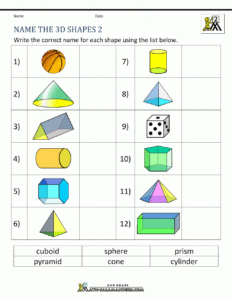 cross section of 3d shapes worksheet answers