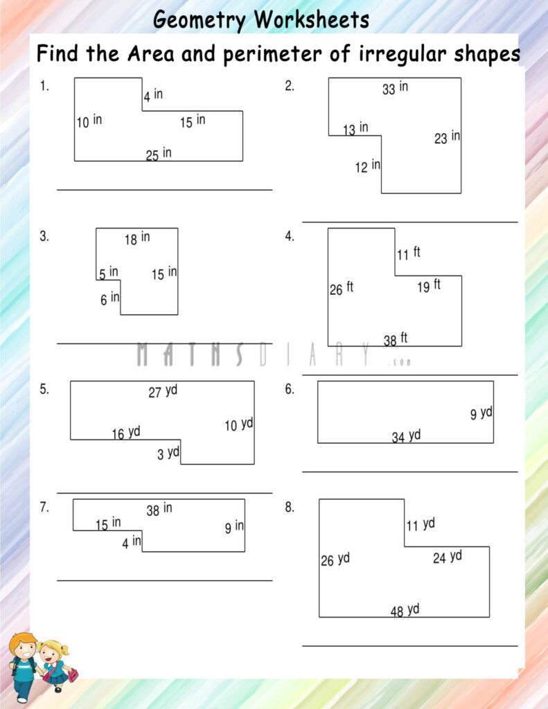 Finding Area Irregular Shapes Worksheet